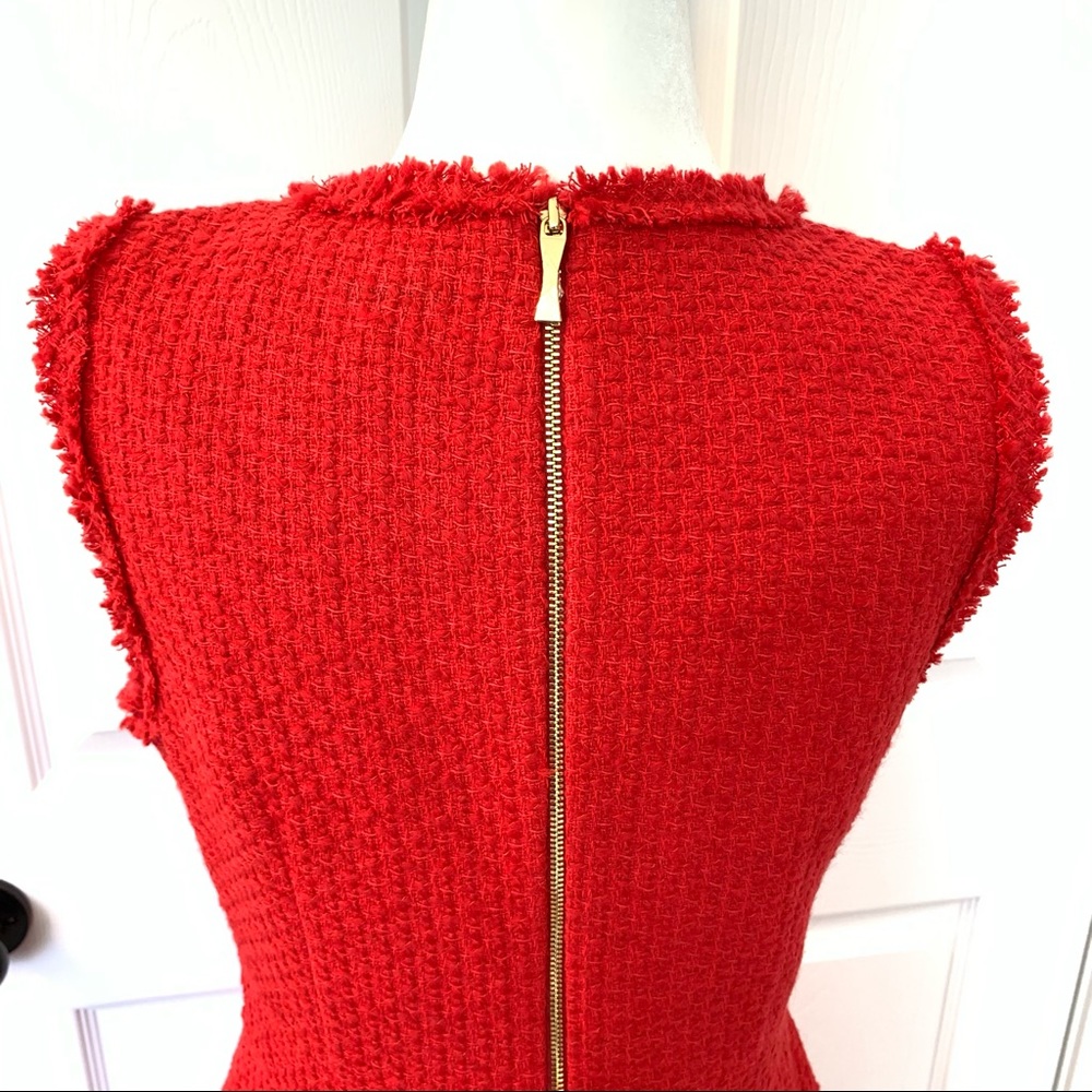 NWOT Kate Spade Sleeveless Red Tweed Sheath Dress - Picture 11 of 13